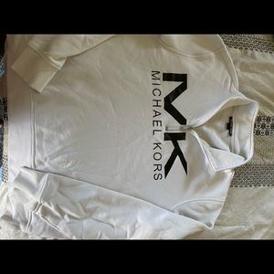 Men’s White and Black Michael Kors Pullover with Quarter Zip Zipper XL